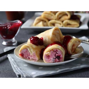 Блинчики с вишней и с творогом, 500г (ПРОДУКТ НАШЕЙ ЛИНИИ ВЫСШЕГО КАЧЕСТВА! ЦЕХ РУЧНОЙ РАБОТЫ)